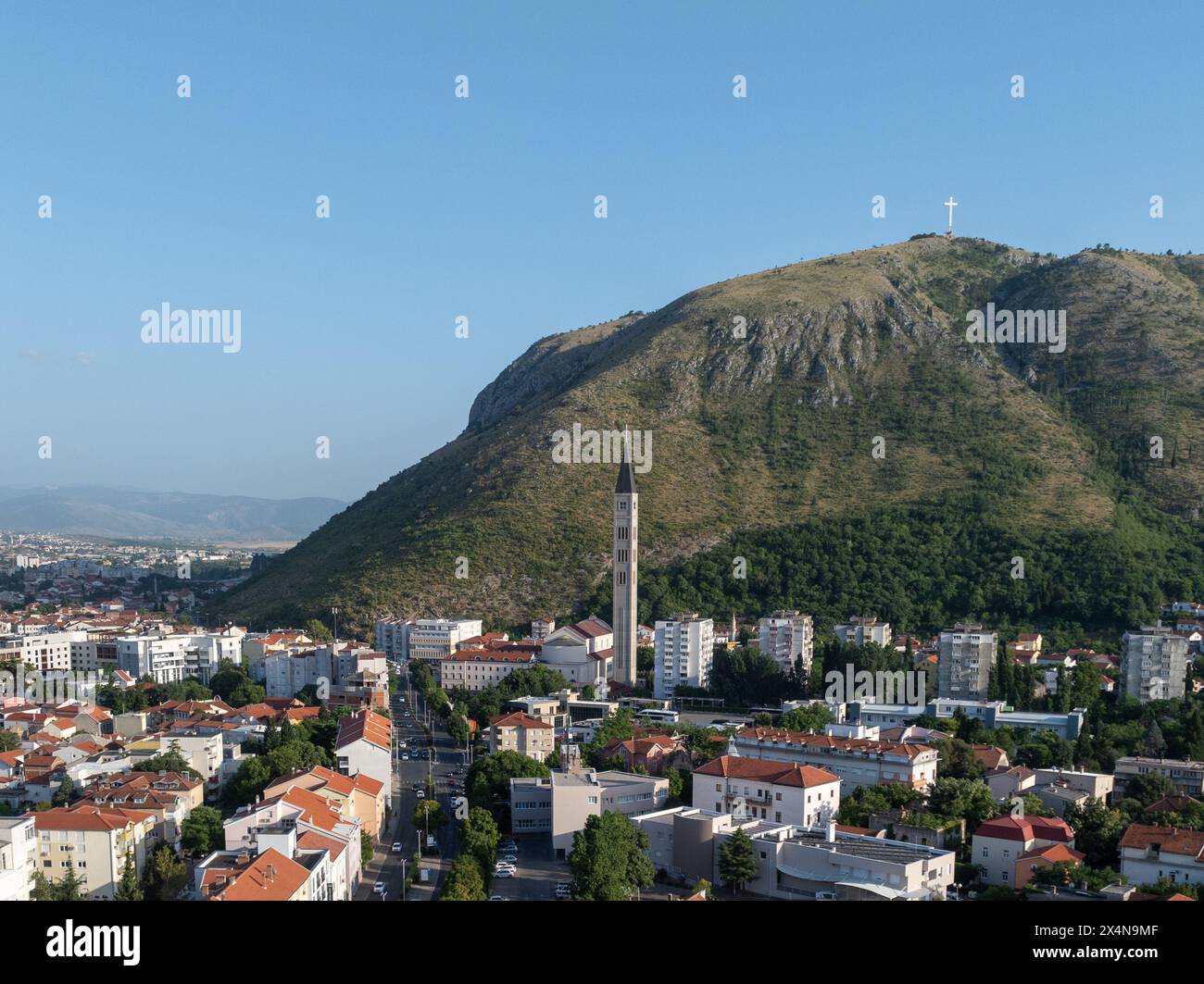 Franciscan monastery and church of St. Peter and Paul in the city of Mostar, Bosnia and Herzegovina. Stock Photo