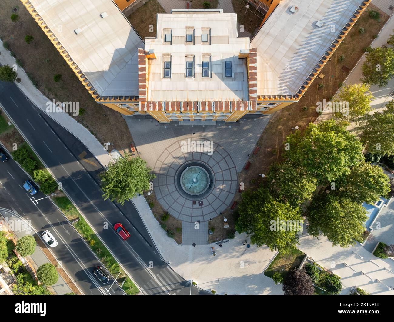 The United World College and Gymnasium building in Mostar, Bosnia and Herzegovina. Stock Photo
