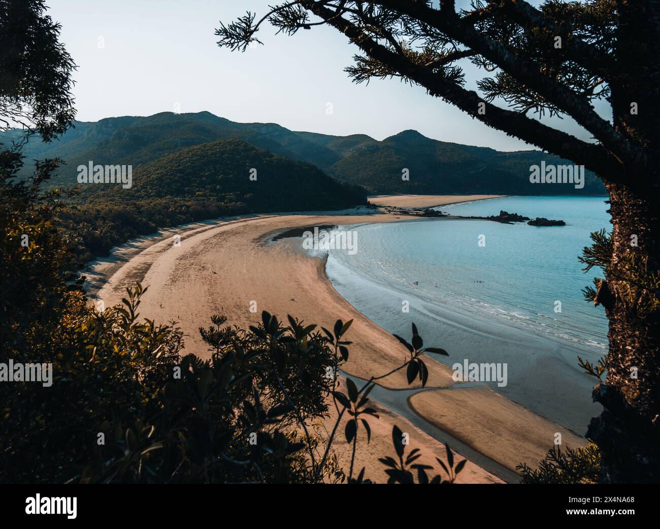 aerial view of a panorama of paradise australian beaches in cape ...