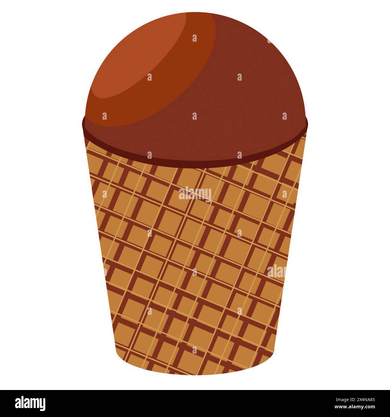 chocolate ice cream in a waffle cup drawn by hand Stock Photo - Alamy