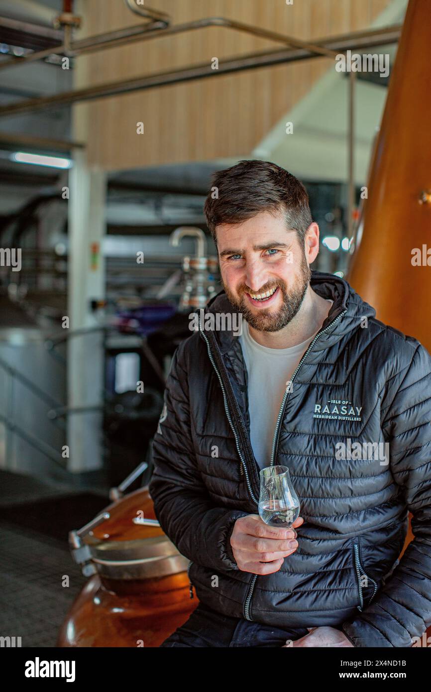 Norman Gillies Raasay distillery manager  on the Hebridean Isle of Raasay , Scotland Stock Photo