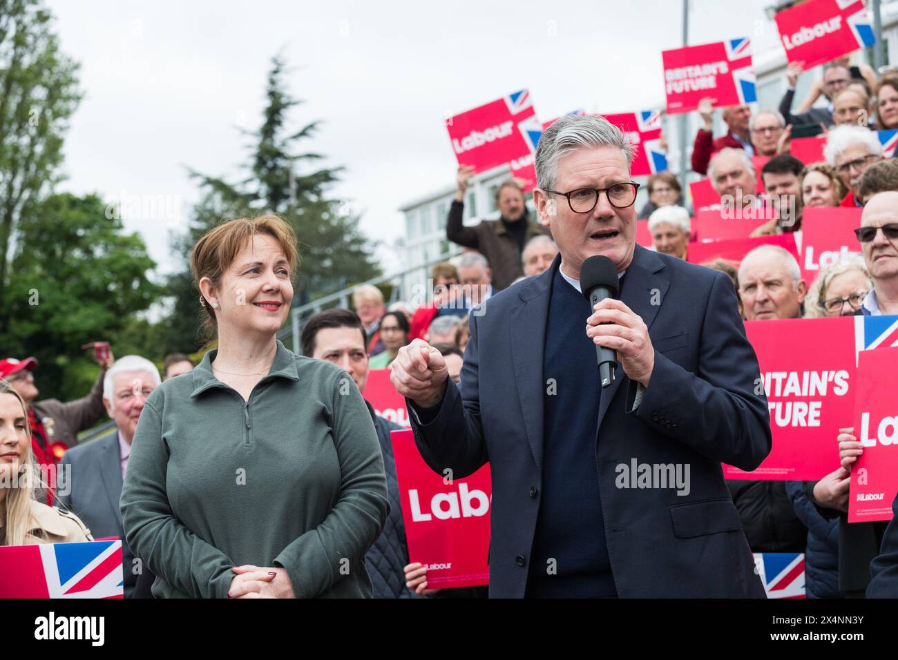 Sir Keir Starmer, Leader of the Opposition and Leader of the Labour Party and Claire Ward the Labour mayor for the East Midlands. Stock Photo