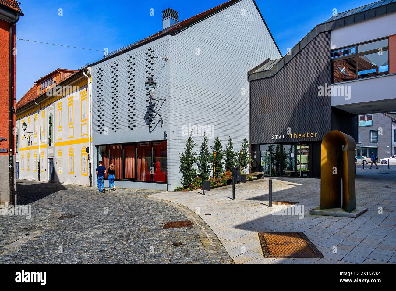 The town theatre, Kaufbeuern, Allgaeu, Swabia, Bavaria, Germany Stock Photo