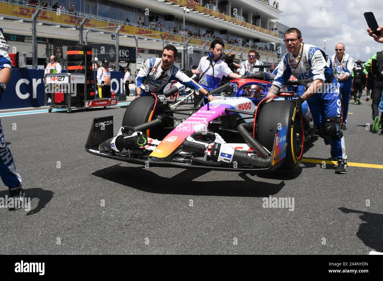Two Drivers One Wheel Miami, USA. 04th May, 2024. Daniel Ricciardo of Australia and driver of ...