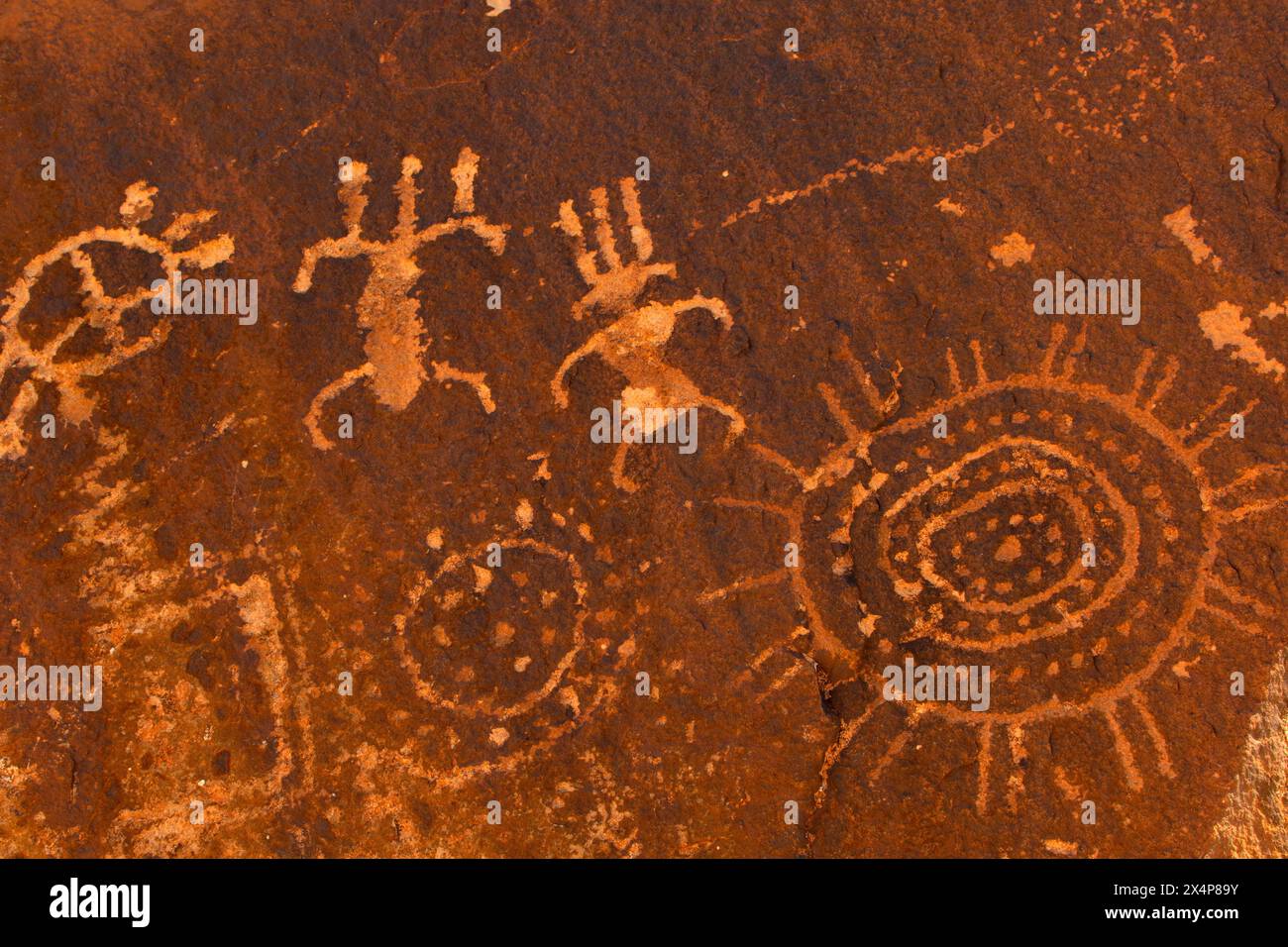 Petroglyphs, Little Black Mountain Petroglyph Site, Arizona Strip Bureau of Land Management, Arizona Stock Photo