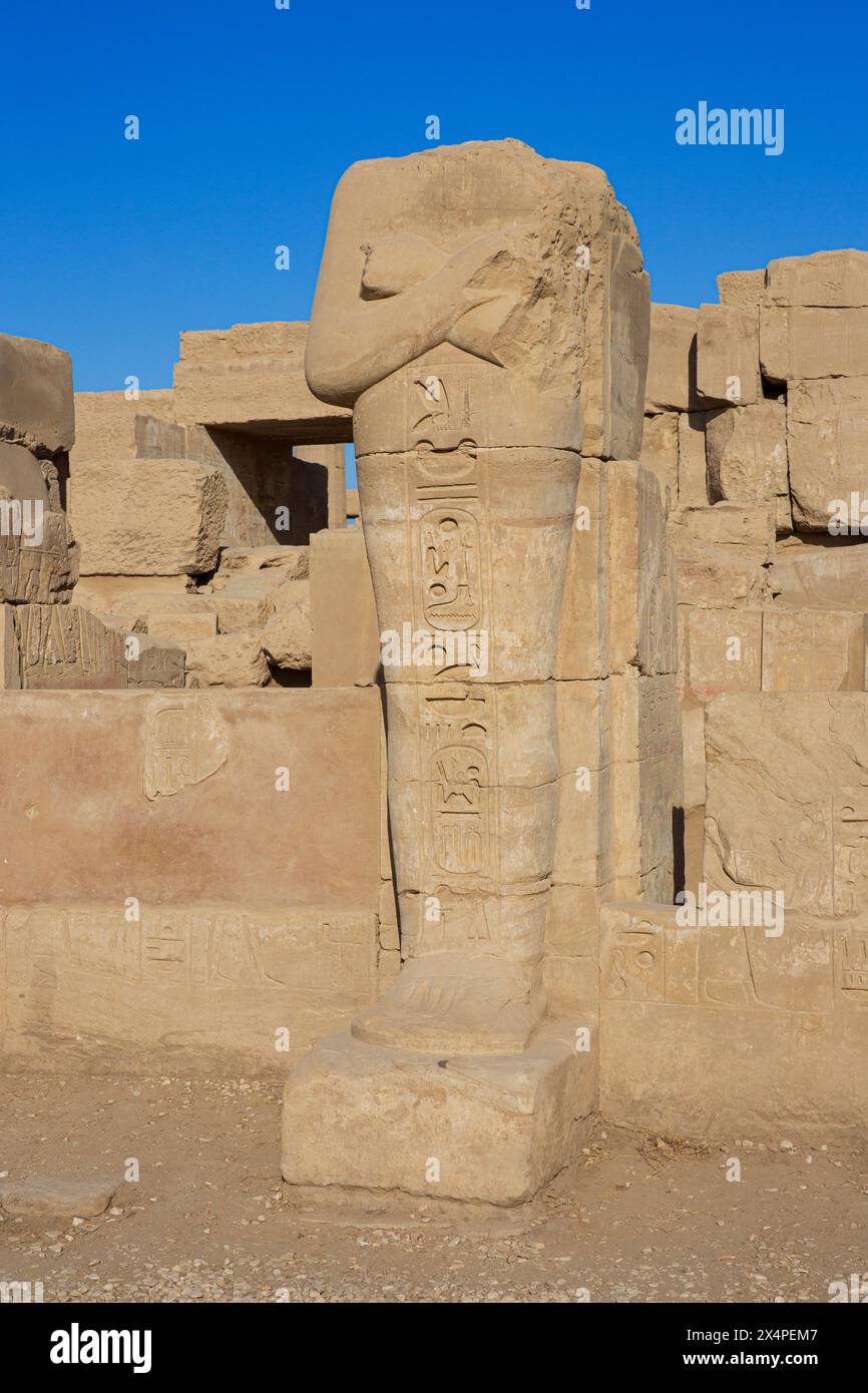 A headless Osiride statue of the Egyptian pharao Ramesses II at the ...