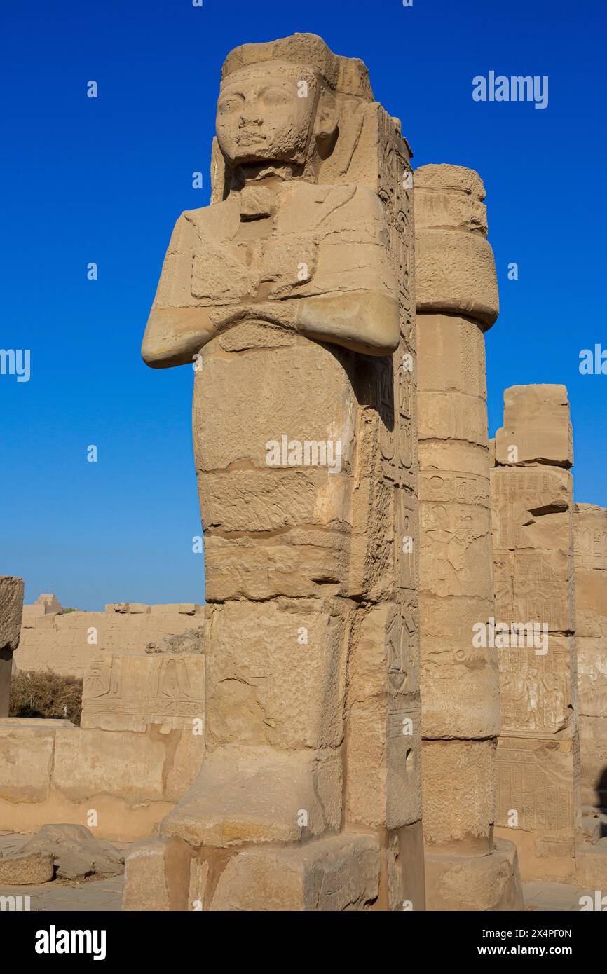 An Osiride statue of the Egyptian pharao Ramesses II at the Karnak ...