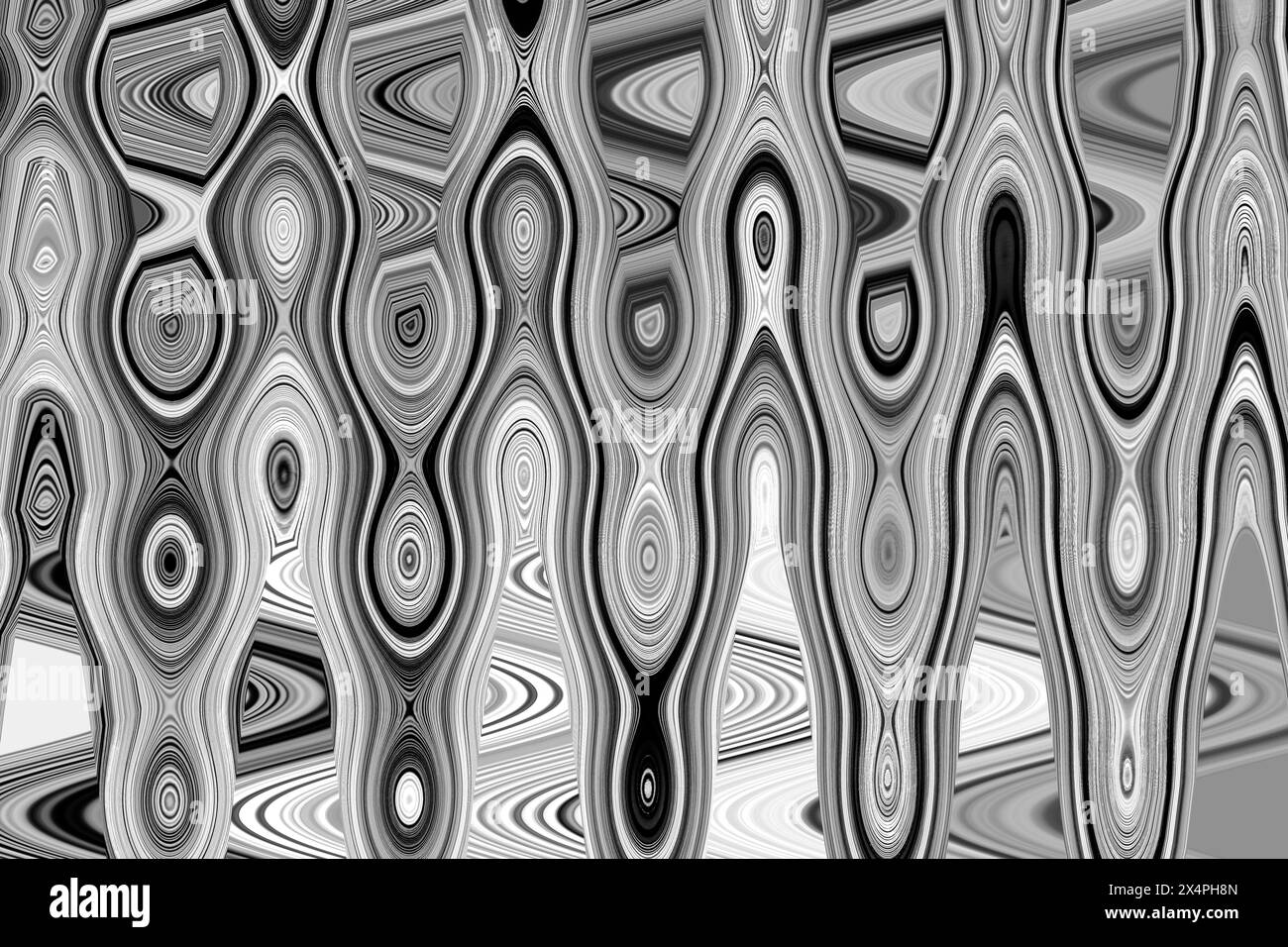 Abstract of black and white flowing wavy illustration background Stock ...