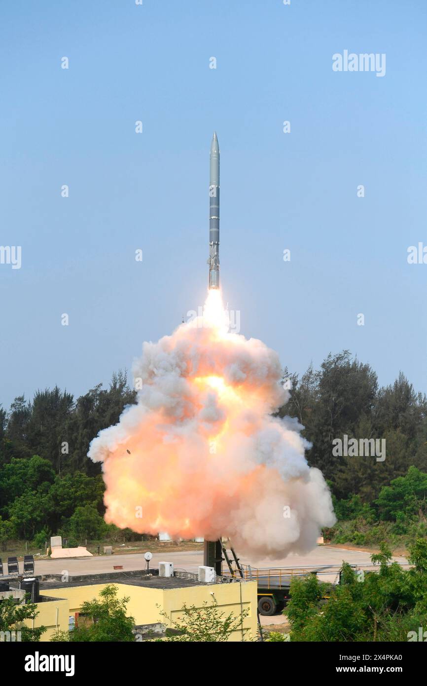 Abdul Kalam Island, India. 26 February, 2022. The Indian Defence Research and Development Organization launches a Supersonic Missile-Assisted Release of Torpedo on a test flight from the Integrated Test Range, May 1, 2024 in Abdul Kalam Island, Odisha, India. Credit: DRDO/PIB Photo/Alamy Live News Stock Photo