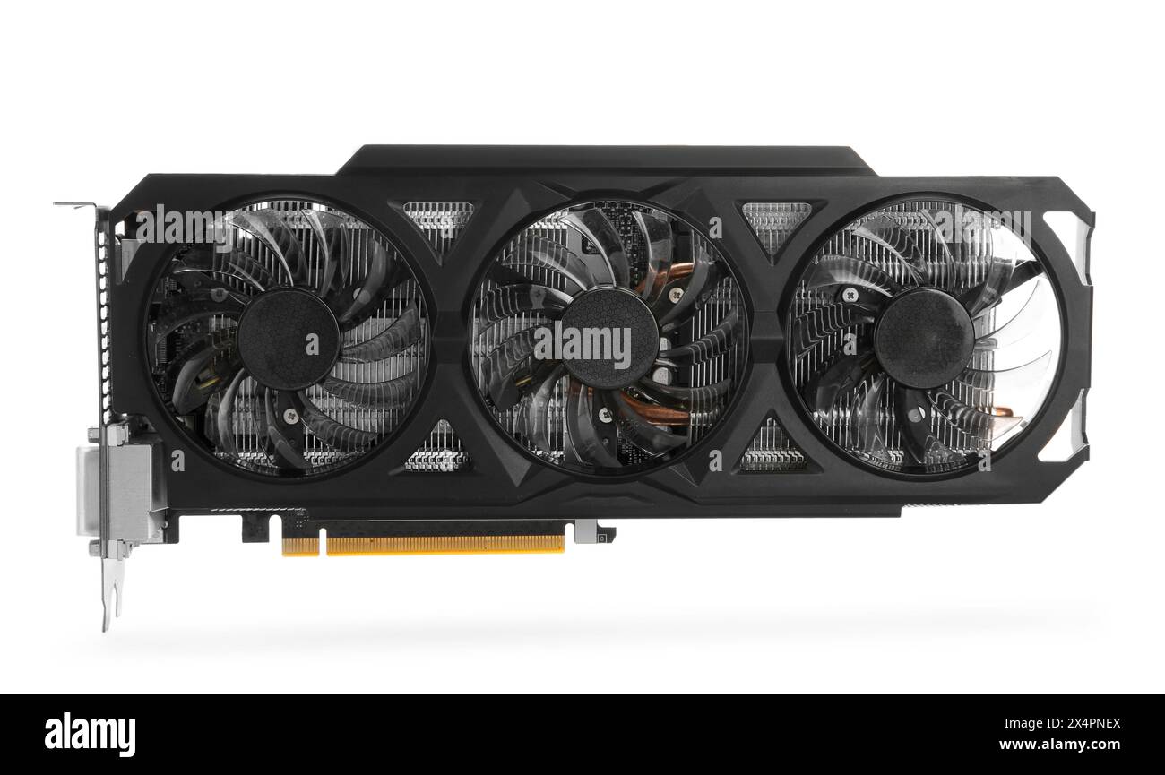 One computer graphics card isolated on white Stock Photo - Alamy