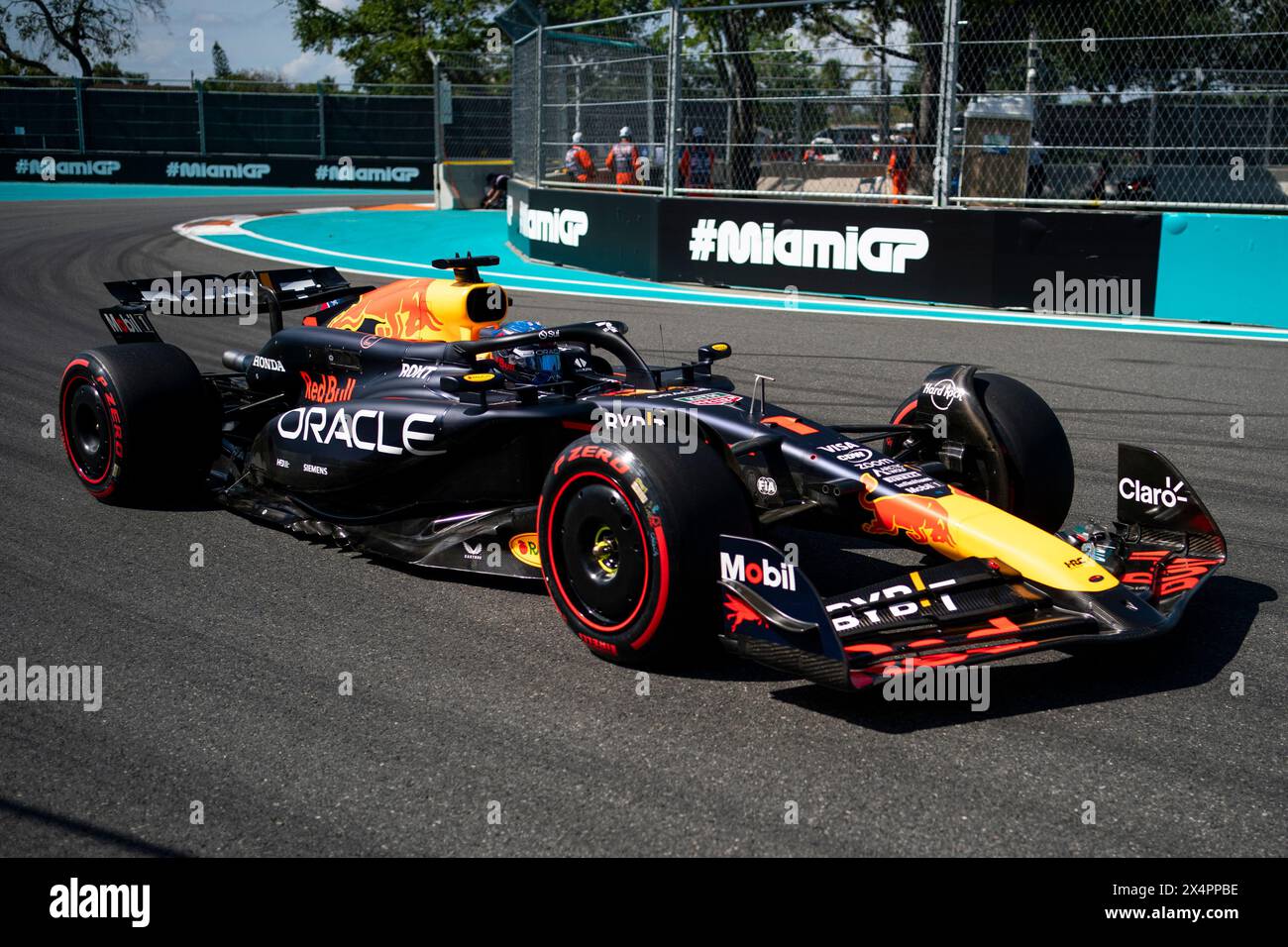 Miami Gardens, United States. 04th May, 2024. Dutch Formula One driver Max Verstappen of Red Bull Racing participates in qualifying during the Formula One Miami Grand Prix at the Miami International Autodrome in Miami Gardens, Florida on Saturday, May 4, 2024 Photo by Greg Nash/UPI Credit: UPI/Alamy Live News Stock Photo