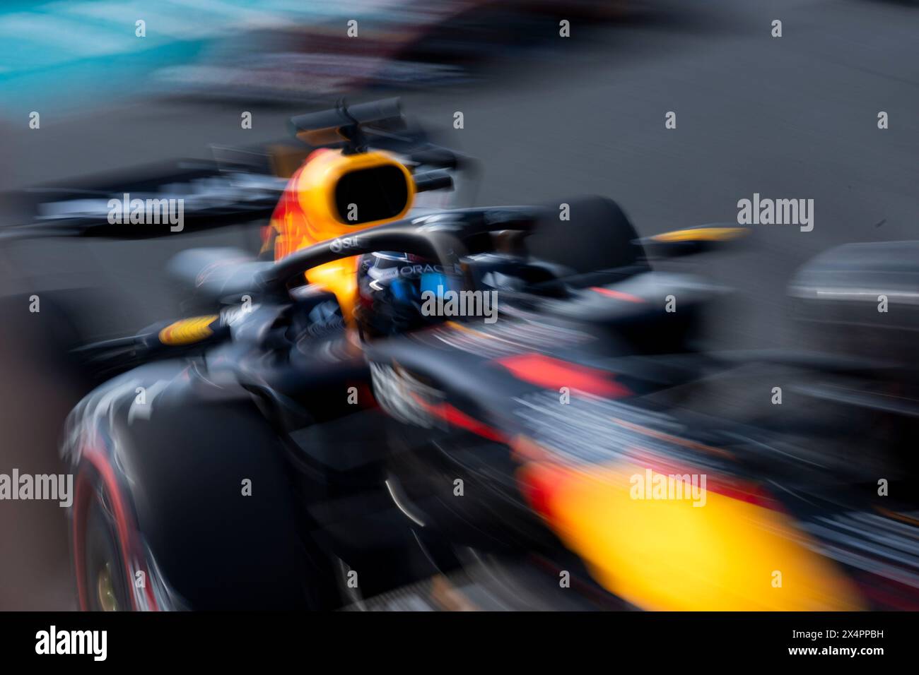 Miami Gardens, United States. 04th May, 2024. Dutch Formula One driver Max Verstappen of Red Bull Racing participates in qualifying during the Formula One Miami Grand Prix at the Miami International Autodrome in Miami Gardens, Florida on Saturday, May 4, 2024 Photo by Greg Nash/UPI Credit: UPI/Alamy Live News Stock Photo