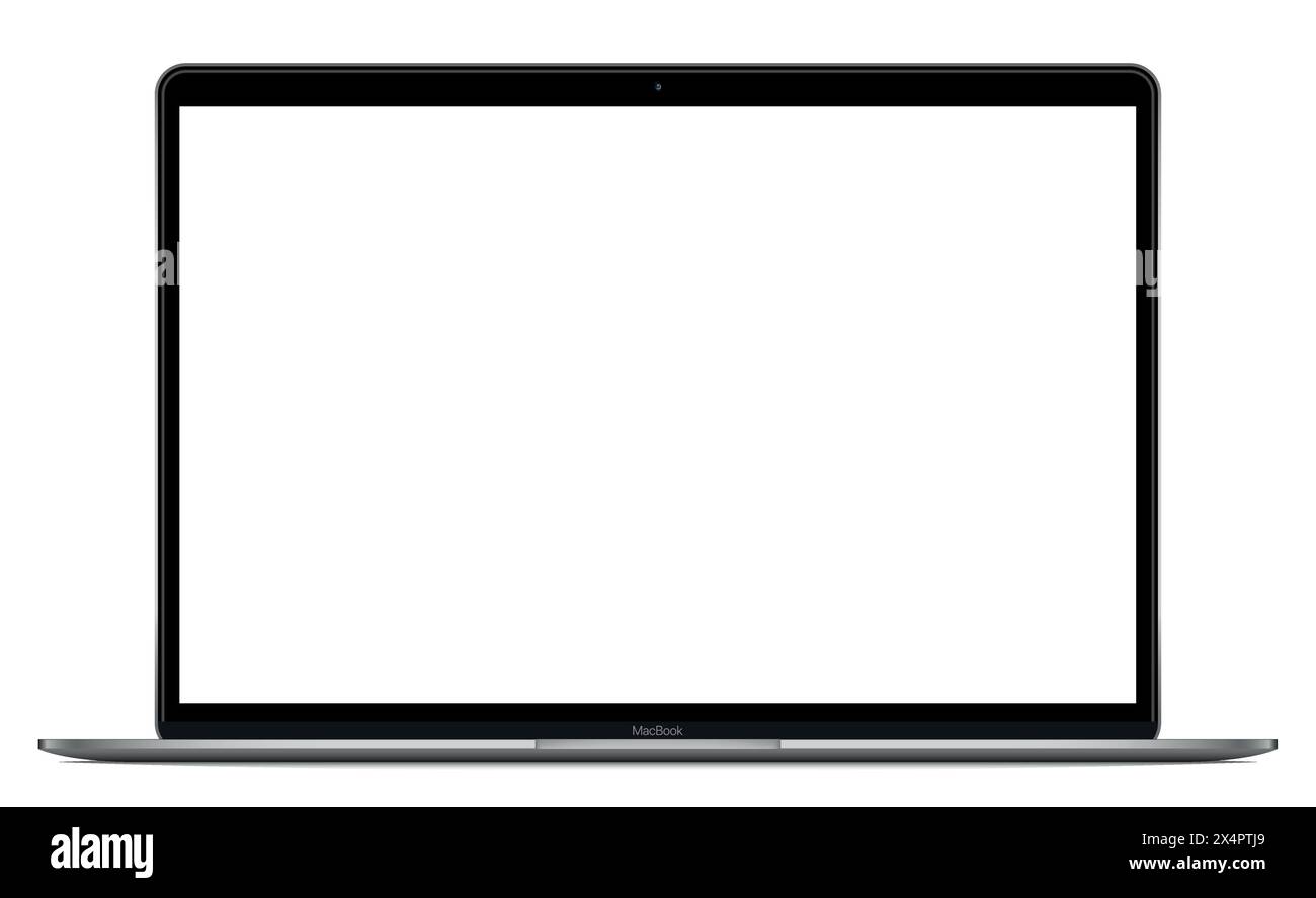 Laptop computer vector realistic illustration isolated on white ...