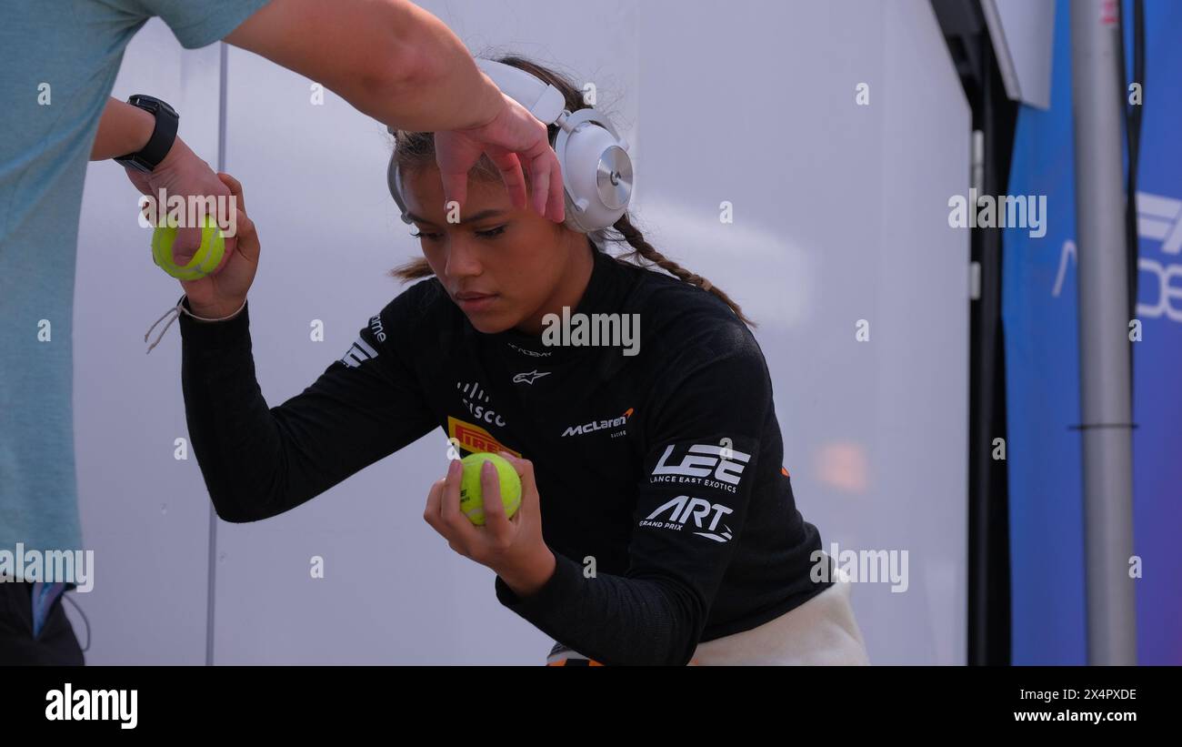 Miami, Fl, USA. 4th May, 2024. MAY 02, 2024: Bianca Bustamante F1 Academy  driver during the Formula 1 Crypto.com Miami Grand Prix race week in Miami,  FL. Jason Pohuski/BMR (Credit Image: ©