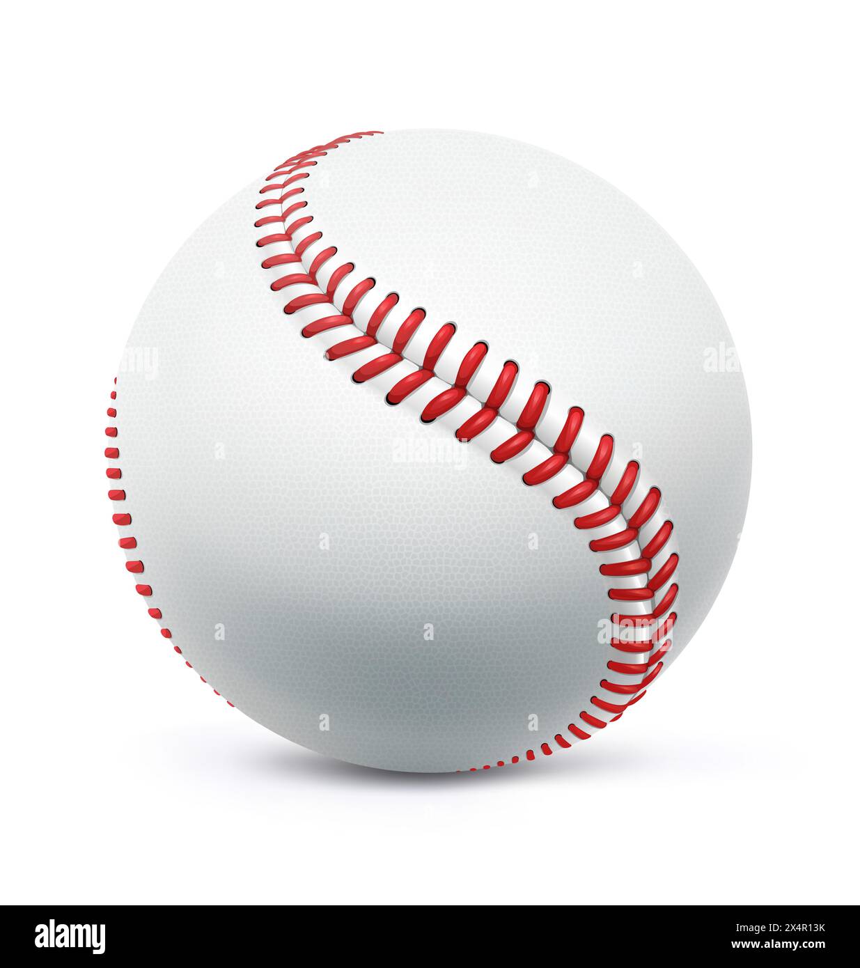 Vector illustration of a classic leather baseball Stock Vector Image
