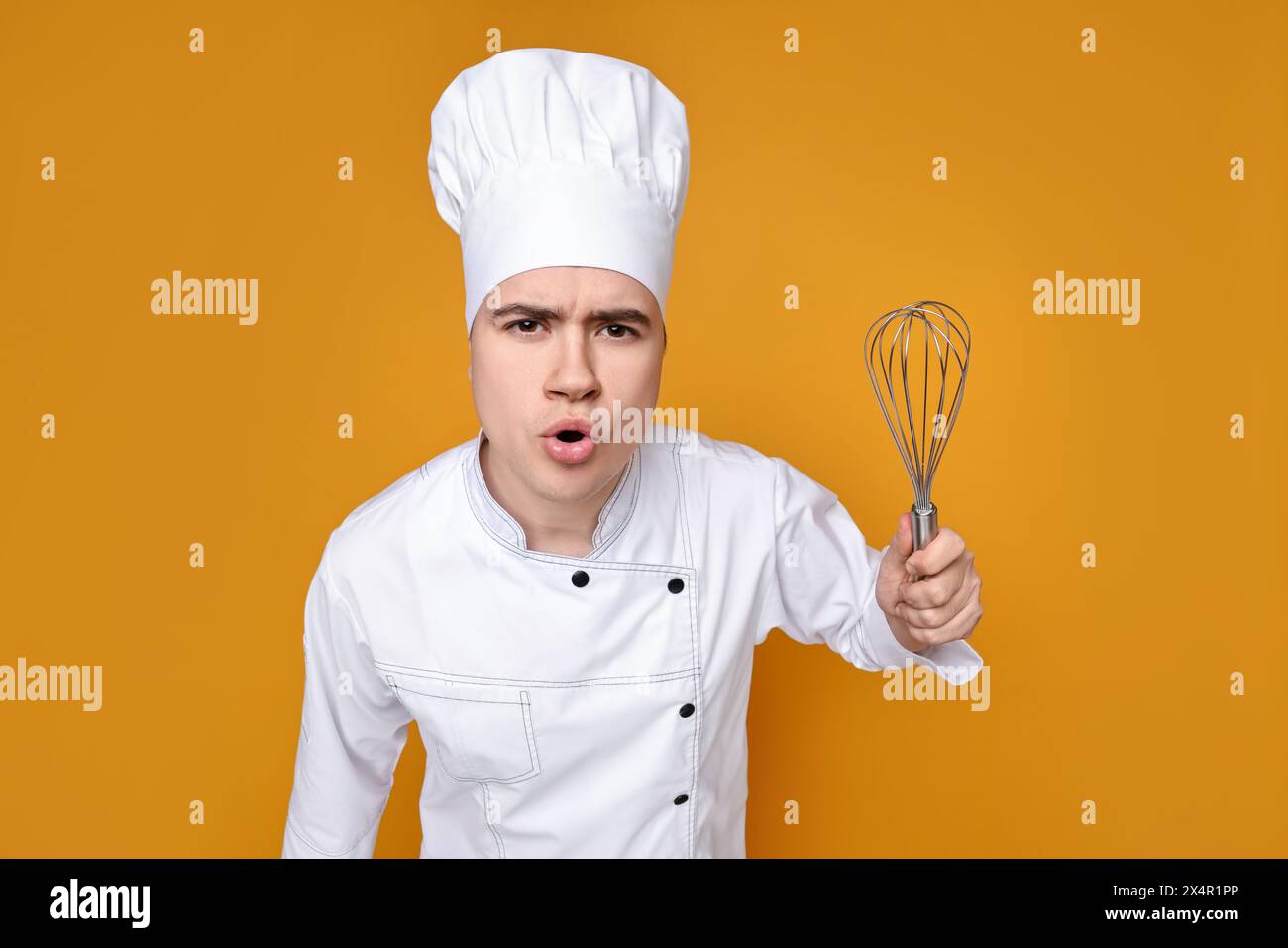 Portrait angry male chef cook hi-res stock photography and images - Alamy