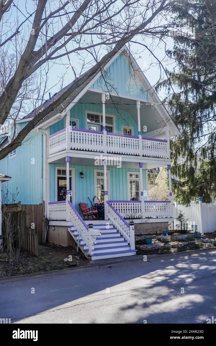 Colorful and decorated houses in Grimsby Ontario Canada, also known as
