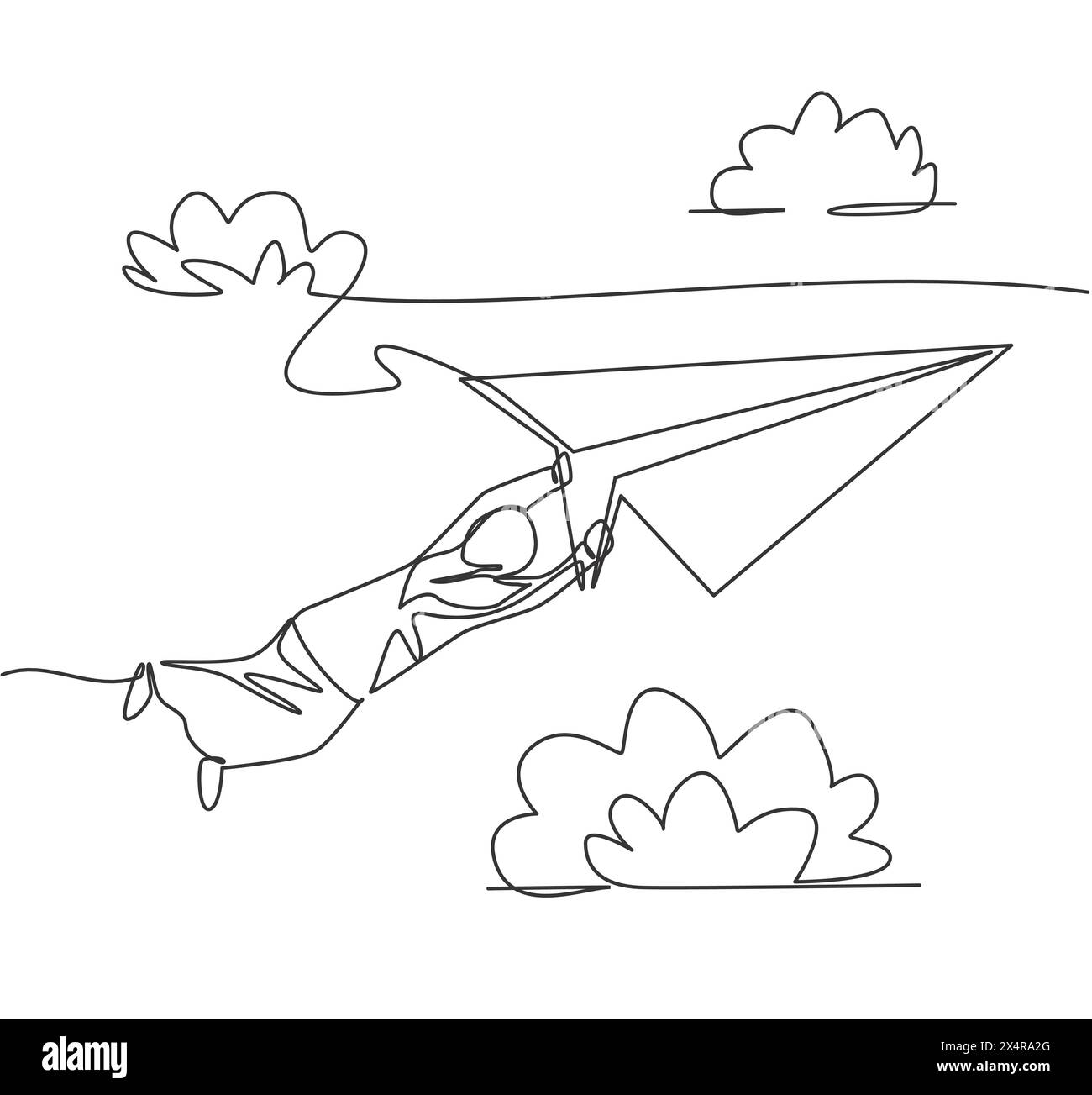 Single continuous line drawing young Arab business woman hanging on ...