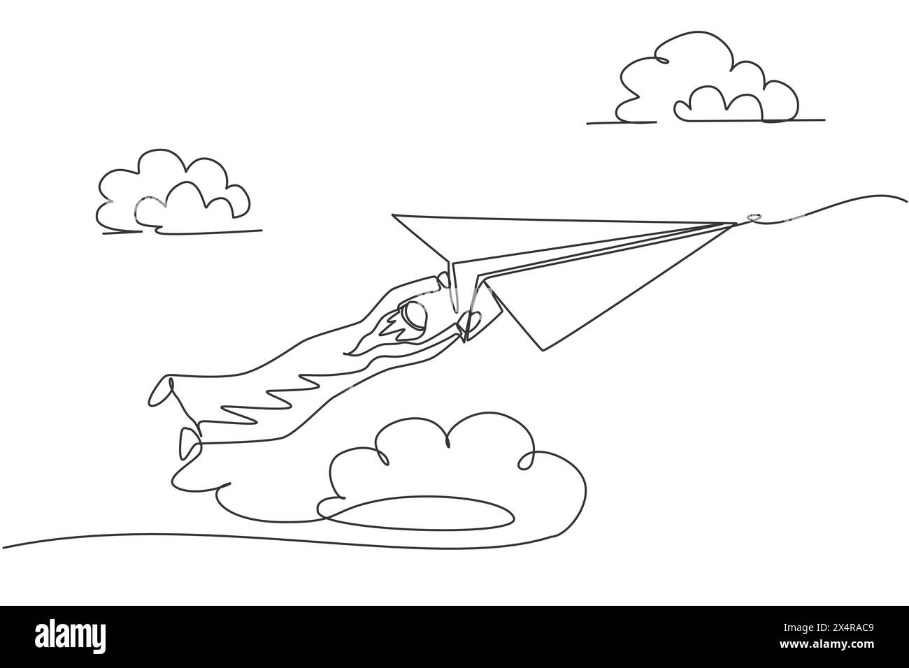 Single one line drawing of young Arabian business man hanging tight on ...