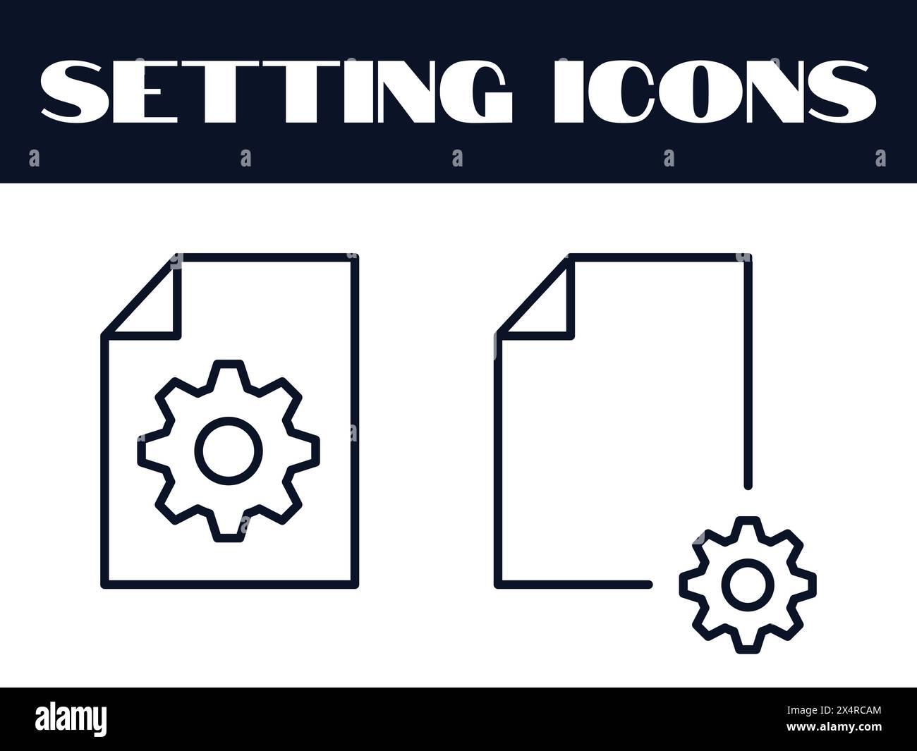 Setting Icons Set Vector. Setting Line Icons illustration. Setting Gears Icon. Stock Vector