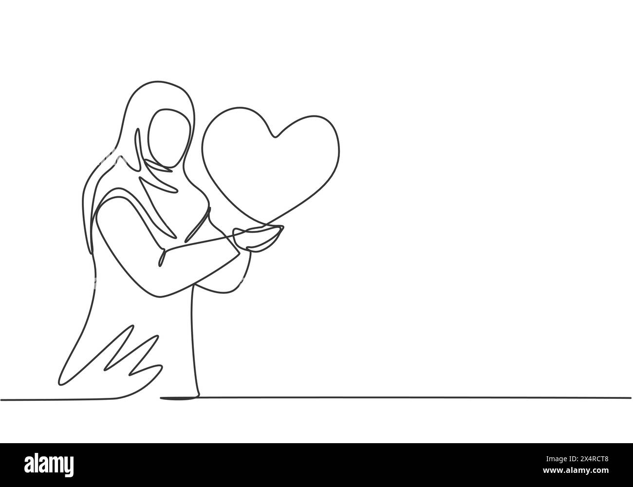 Single continuous line drawing young Arab business woman stretched out ...