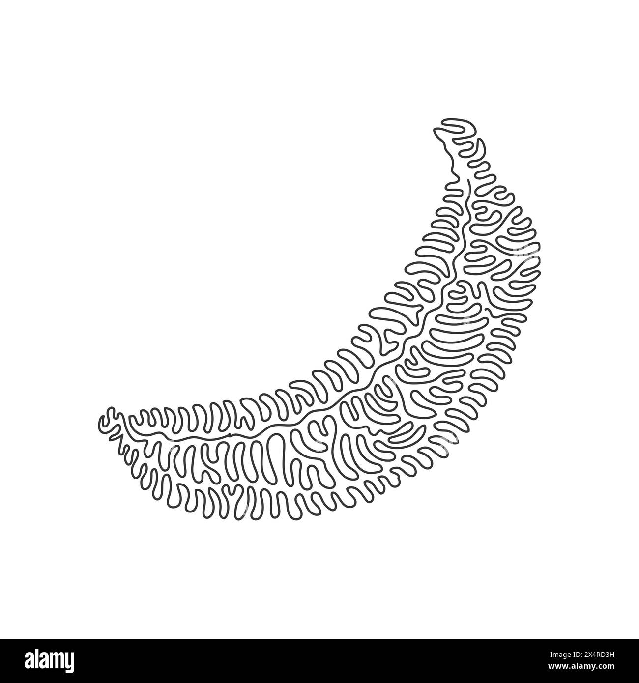Single continuous line drawing whole healthy organic banana for orchard ...