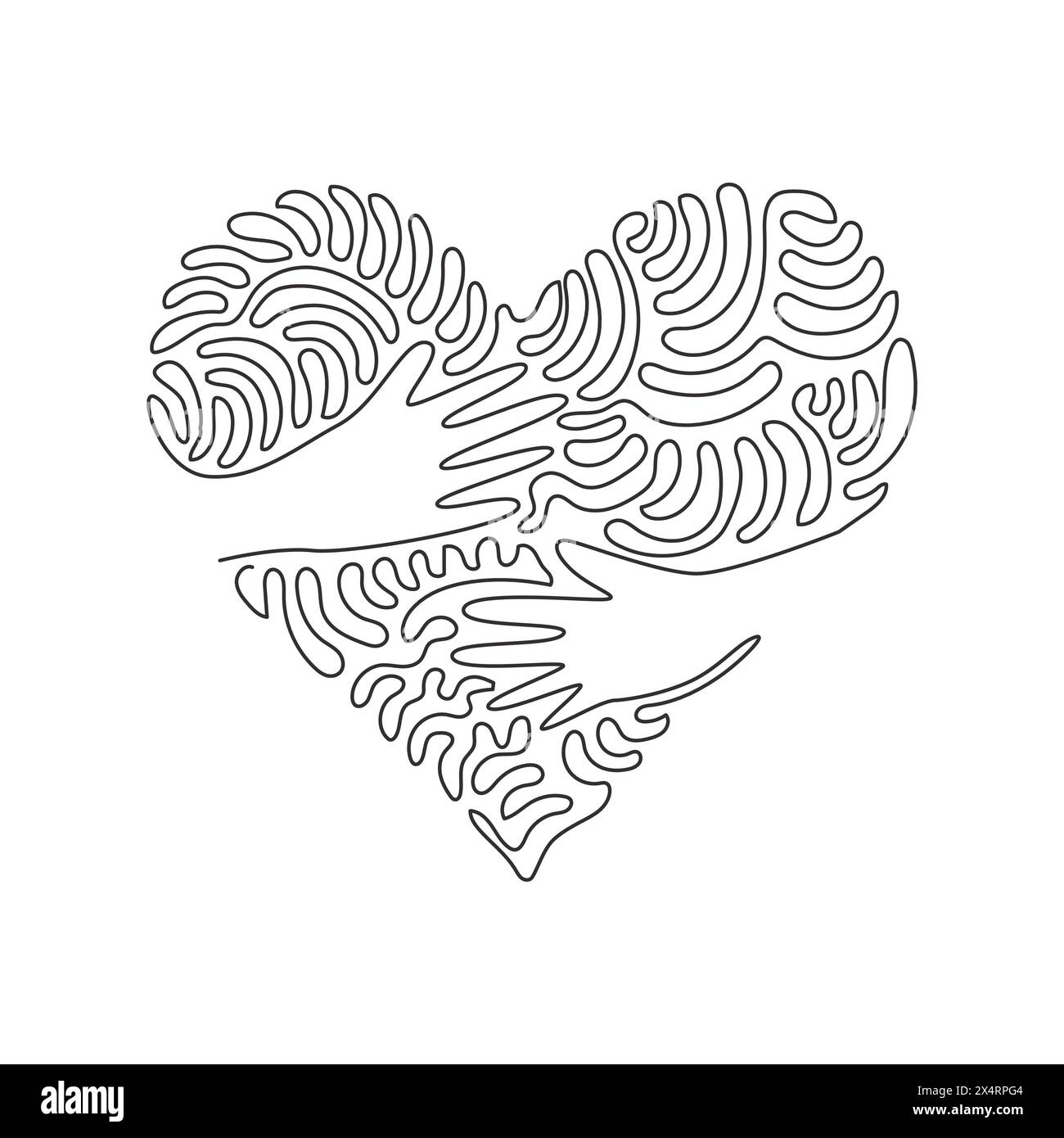 Single continuous line drawing embrace heart shape design vector ...