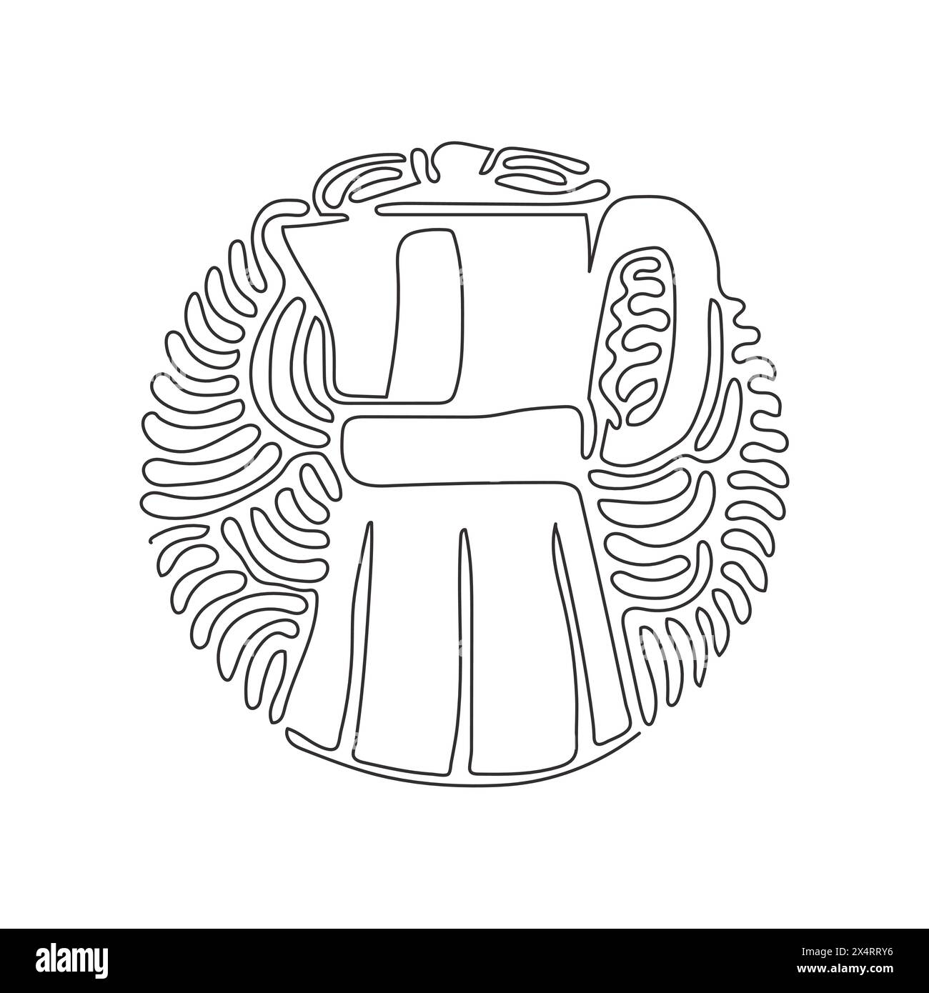 Single one line drawing Italian coffee maker, espresso machine, moka