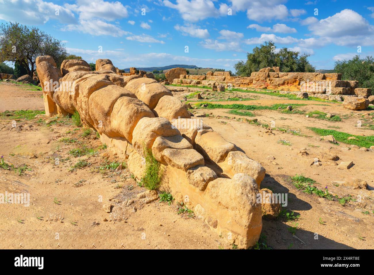 Telamone statue, Valley of Temples, Agrigento, Sicily, Italy Stock Photo