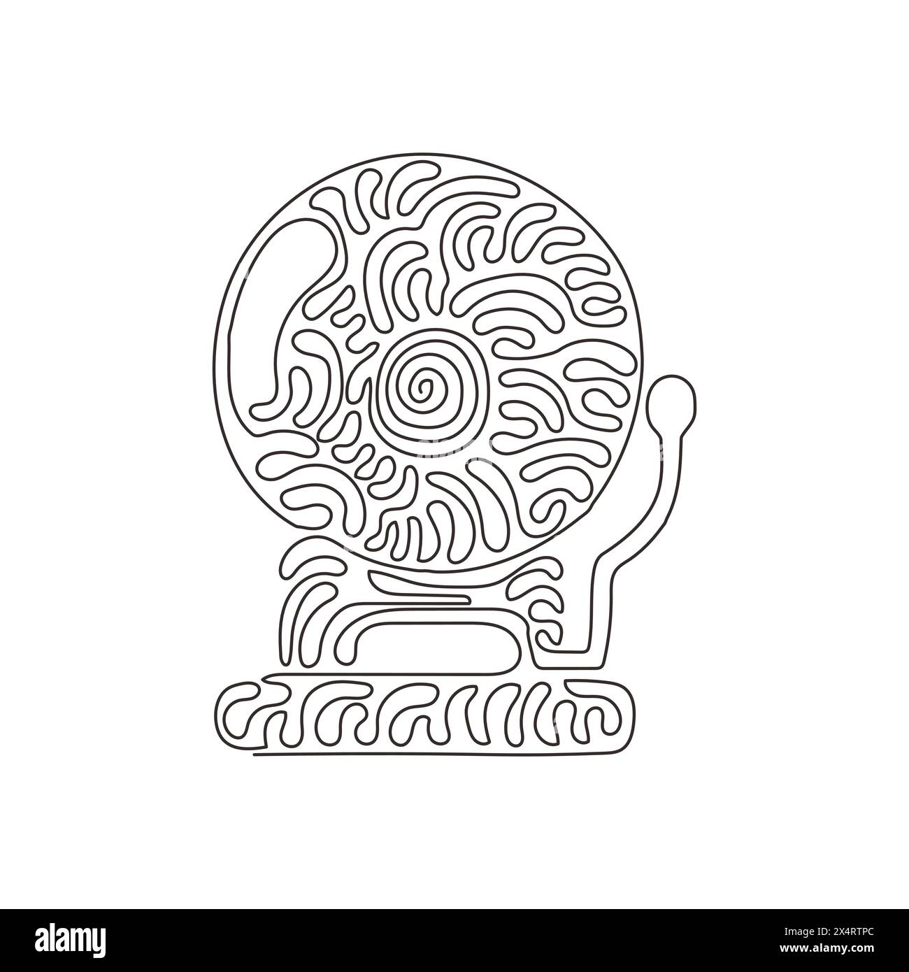 Continuous one line drawing red fire alarm system signal device