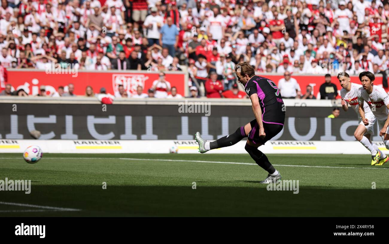 Stuttgart Germany May 04 Harry Kane Of Bayern Muenchen Scores The