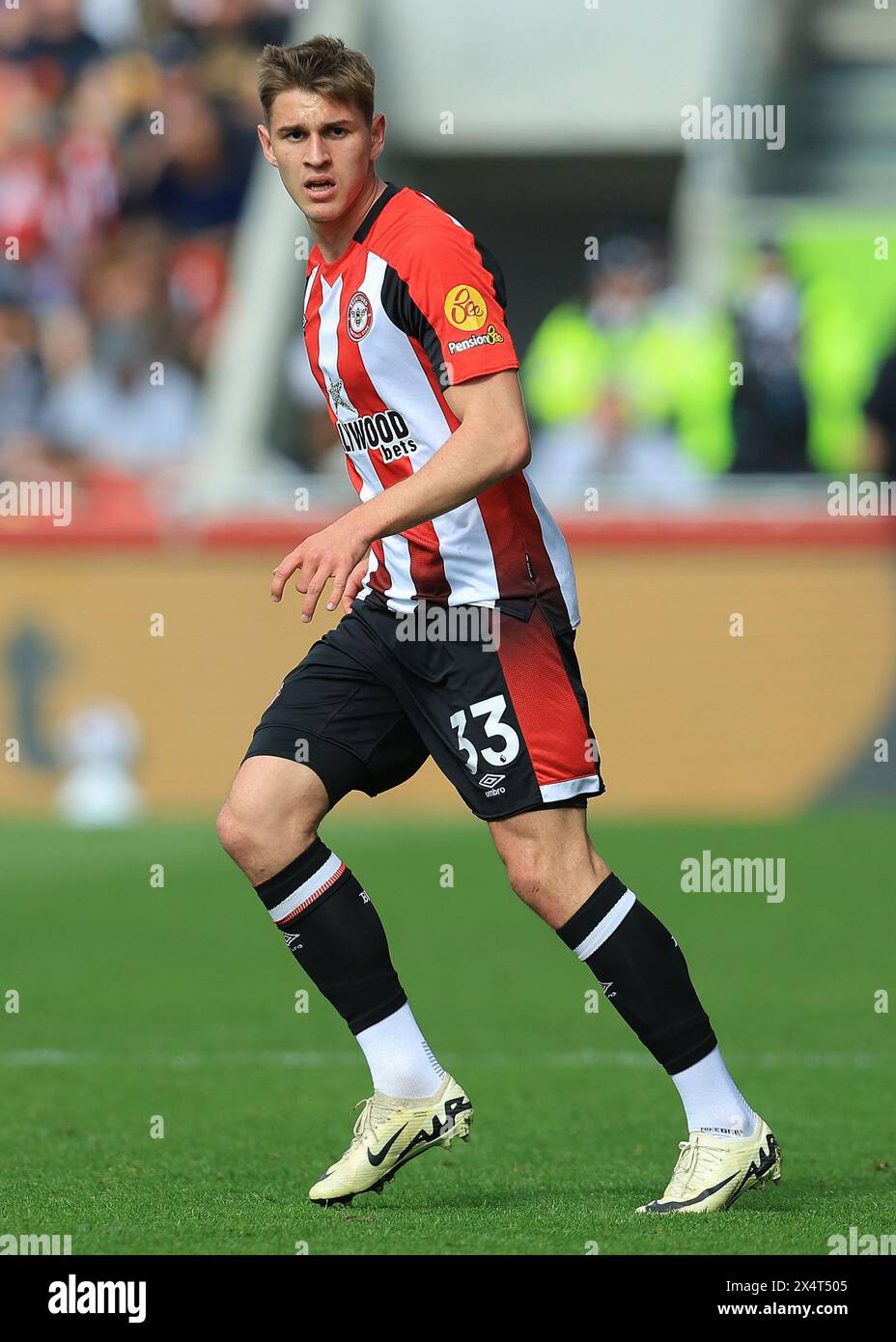 London, UK. 4th May, 2024. Yehor Yarmolyuk of Brentford during the Premier League match at Gtech Community Stadium, London. Picture credit should read: Paul Terry/Sportimage Credit: Sportimage Ltd/Alamy Live News Stock Photo