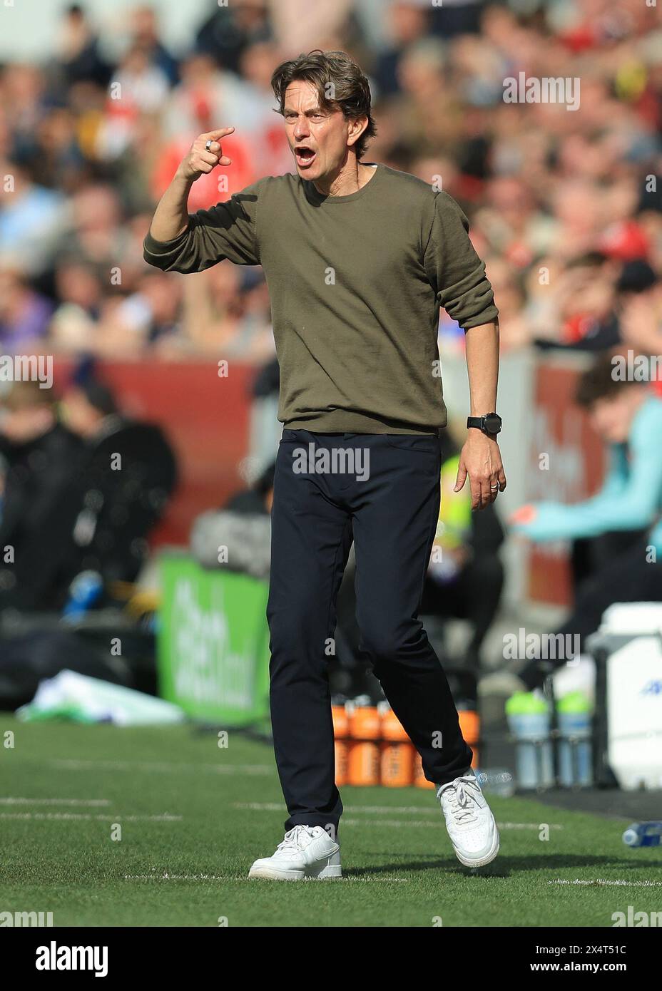 London, UK. 4th May, 2024. Thomas Frank, Manager of Brentford during the Premier League match at Gtech Community Stadium, London. Picture credit should read: Paul Terry/Sportimage Credit: Sportimage Ltd/Alamy Live News Stock Photo