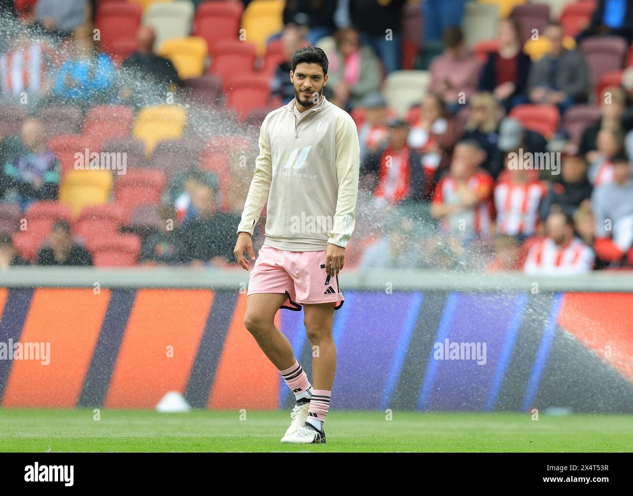 London, UK. 4th May, 2024. Raúl Jimenez of Fulham of Fulham warms up before the Premier League match at Gtech Community Stadium, London. Picture credit should read: Paul Terry/Sportimage Credit: Sportimage Ltd/Alamy Live News Stock Photo