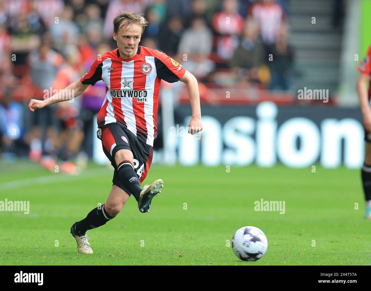 London, UK. 4th May, 2024. Mikkel Damsgaard of Brentford during the Premier League match at Gtech Community Stadium, London. Picture credit should read: Paul Terry/Sportimage Credit: Sportimage Ltd/Alamy Live News Stock Photo