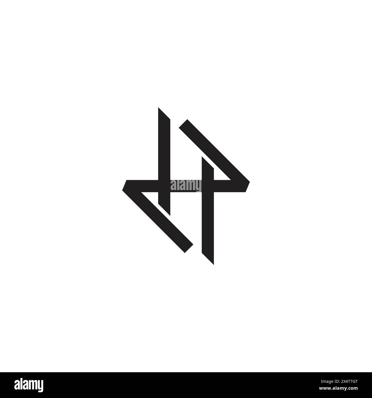 letter zh motion fast simple linked line logo vector Stock Vector