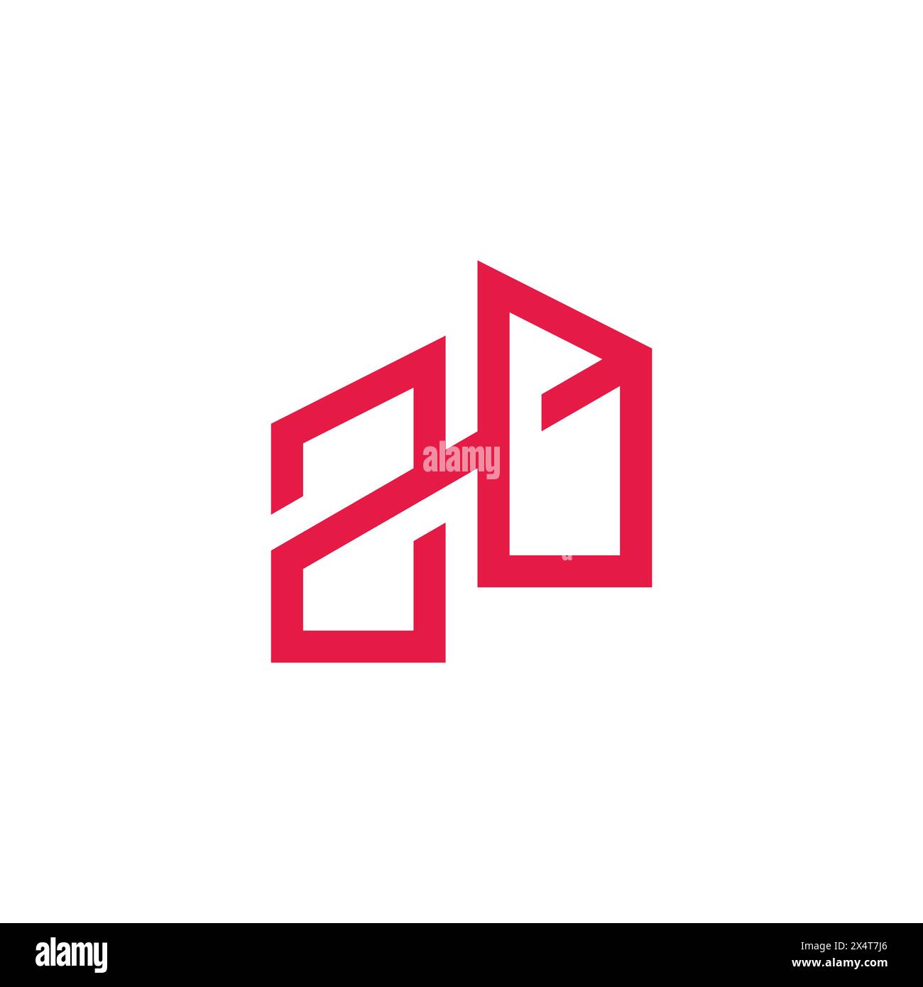 letter zo simple linked line geometric logo vector Stock Vector