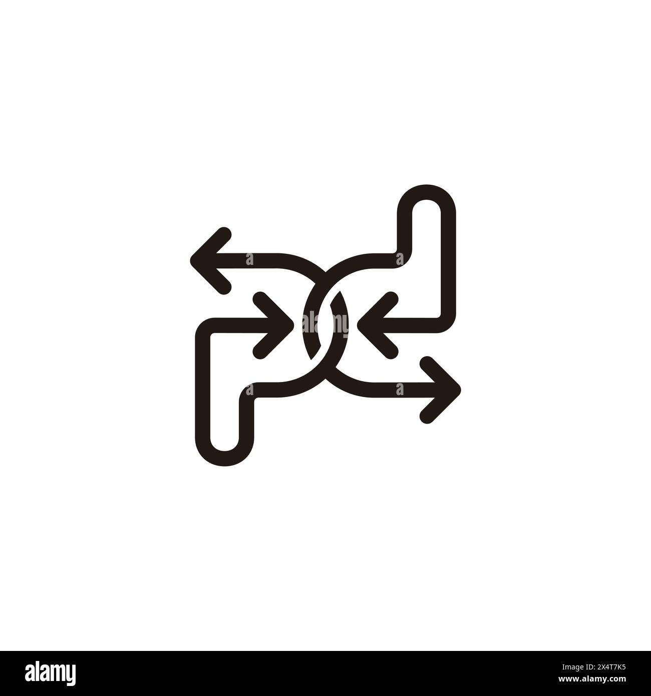 letter pd linked arrows directions logo vector Stock Vector