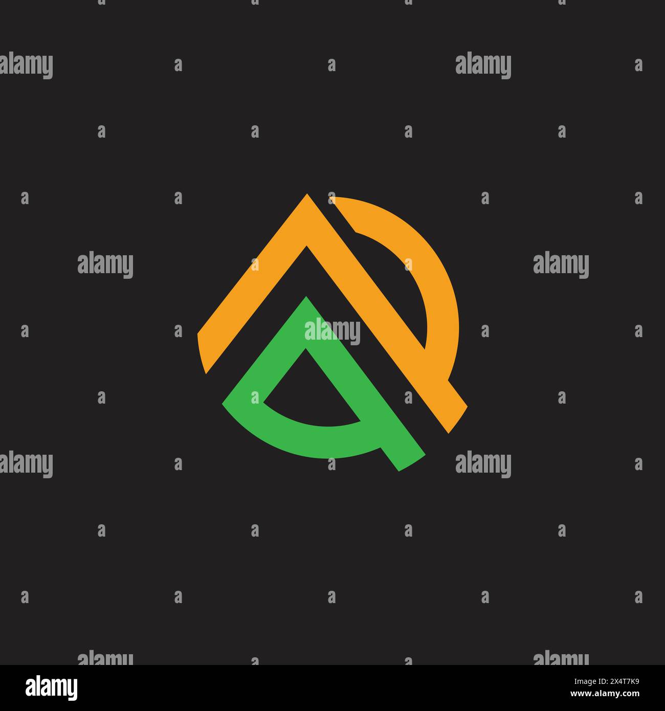 triangles circle stripe mountain logo vector Stock Vector