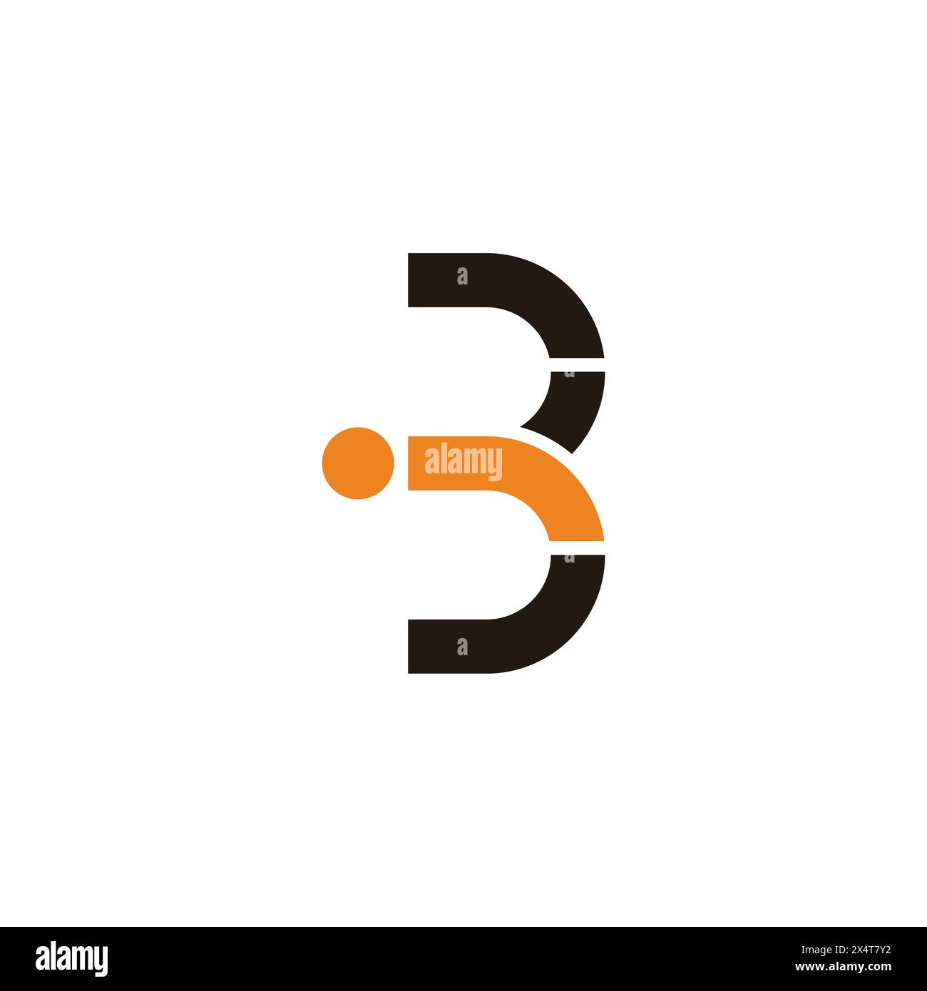 letter bj simple geometric colorful line logo vector Stock Vector