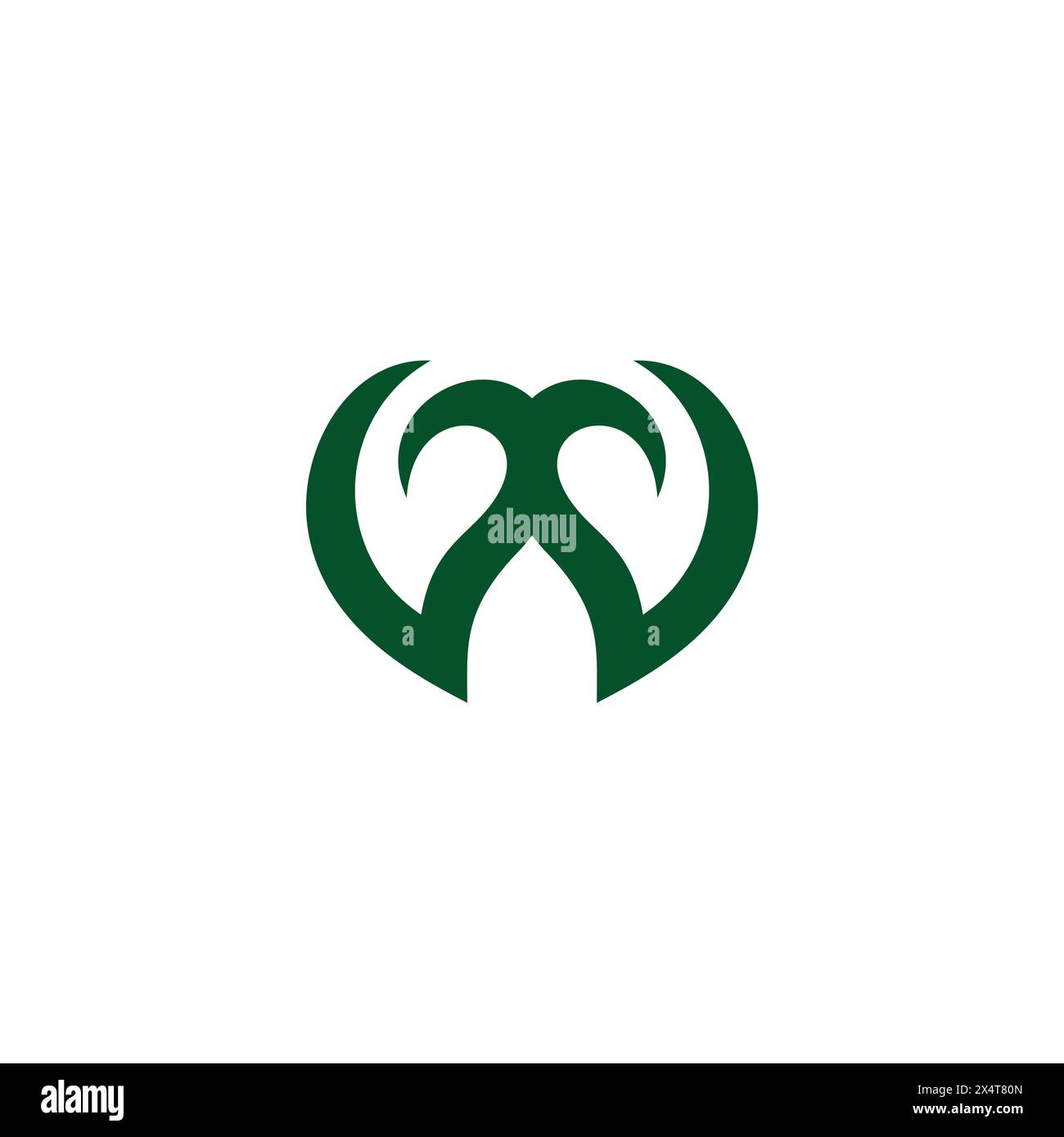 letter w linked leaf green logo vector Stock Vector