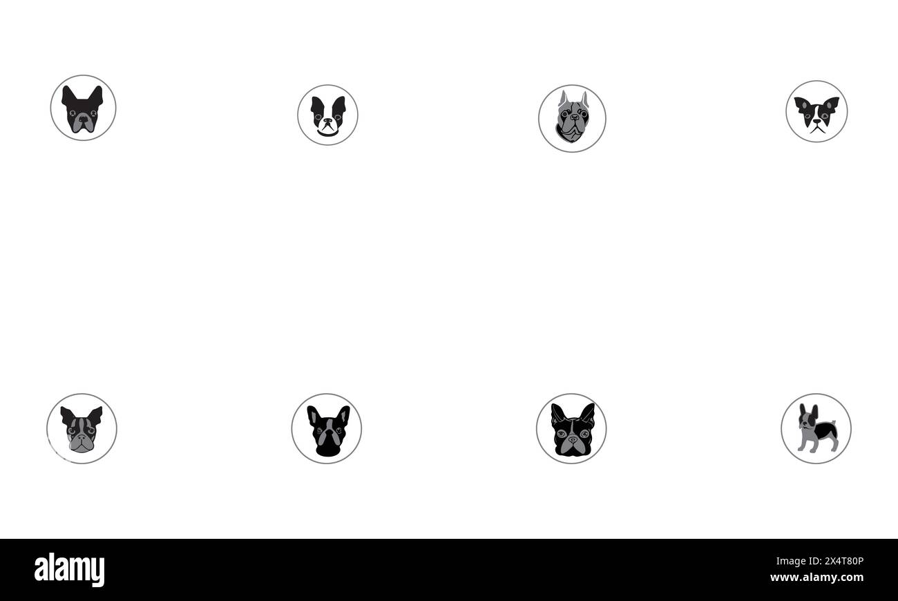 Black gray dog icon set illustration Stock Vector