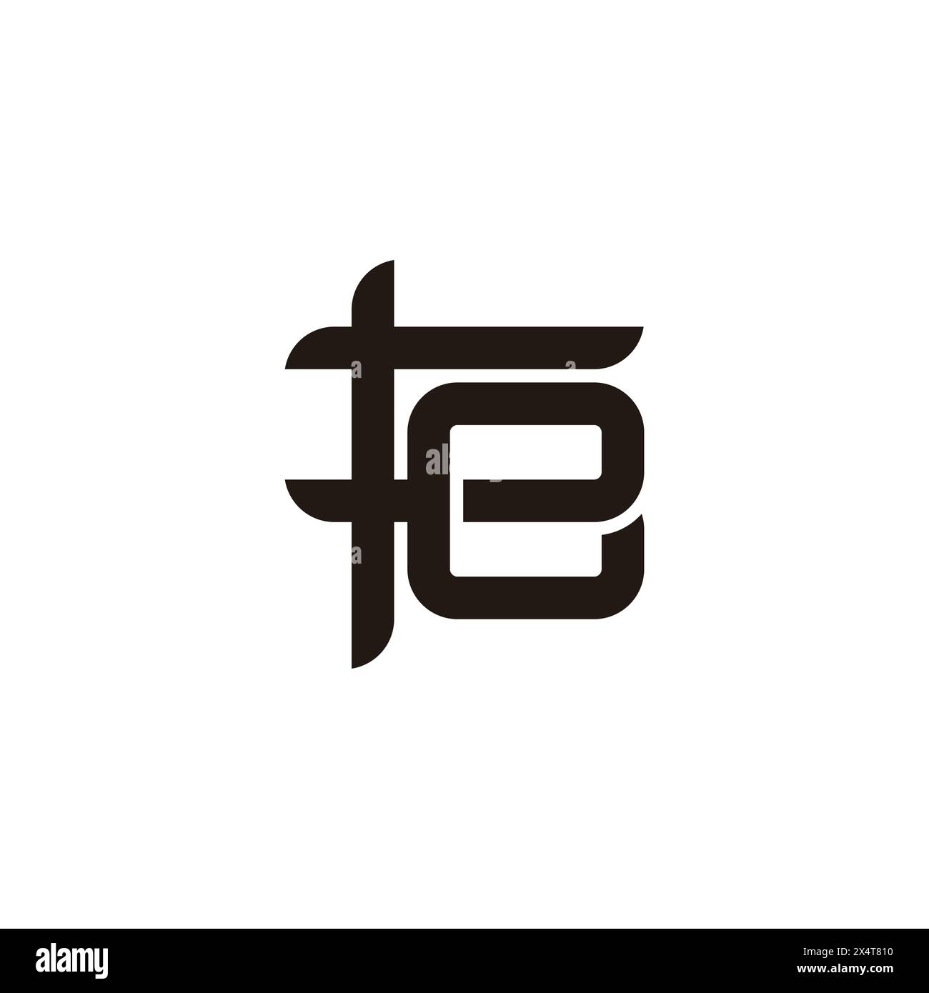 letter fe linked geometric linear logo vector Stock Vector