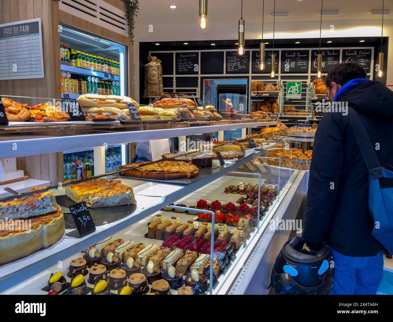 Paris, France, Inside View, French Bakery Shop, Display of French ...