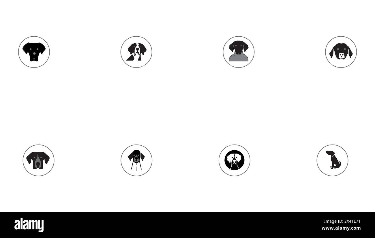 Minimal dog beautiful illustration icon design Stock Vector