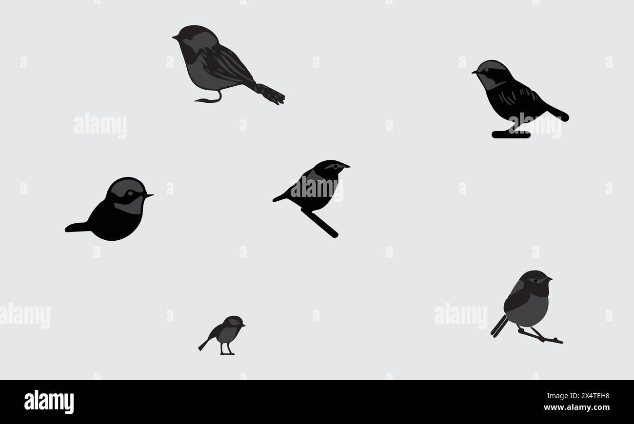 Black Capped Chickadee Bird Drawing Stock Vector Images Alamy