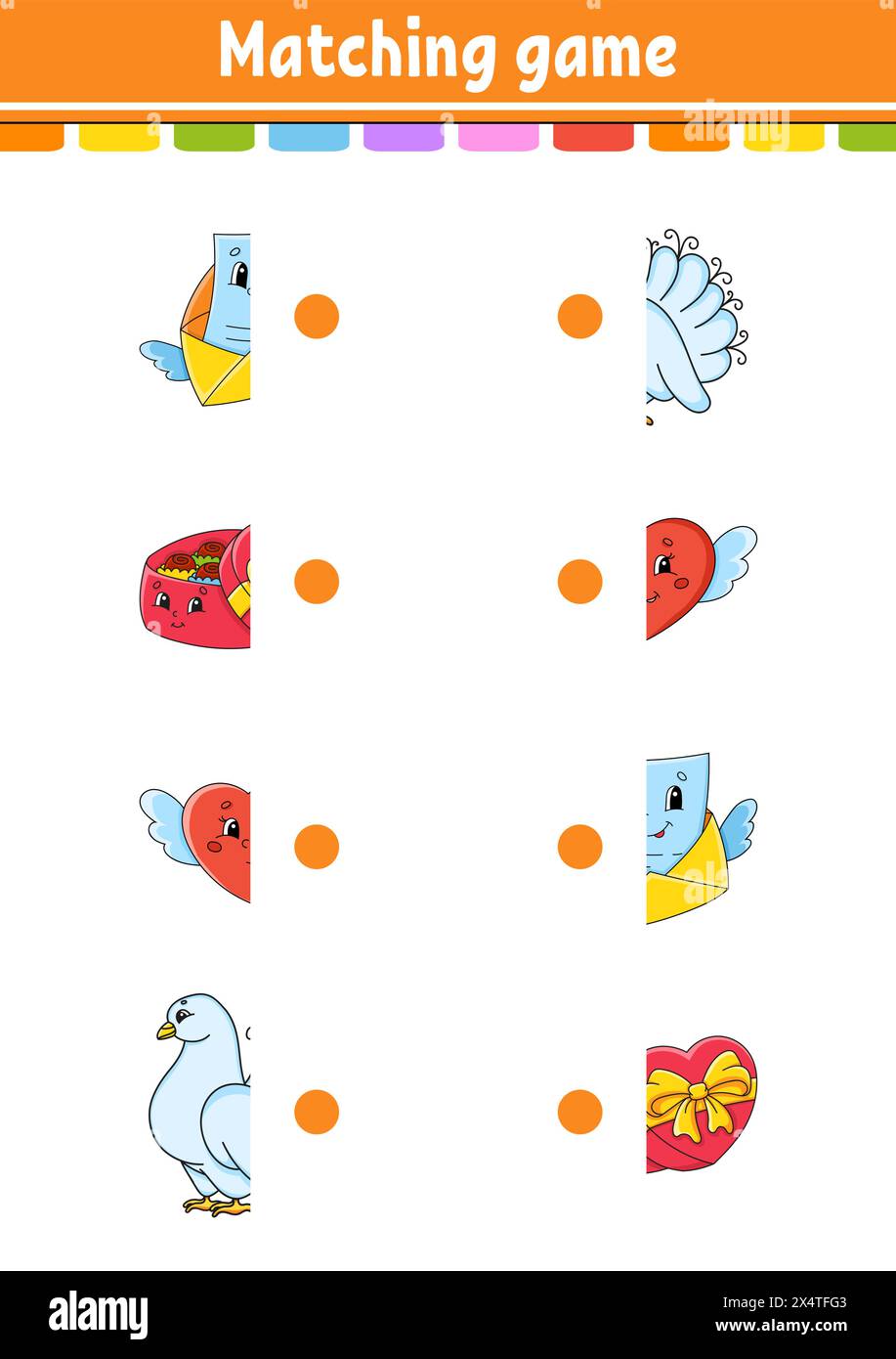 Matching game. Draw a line. Education developing worksheet. Activity ...
