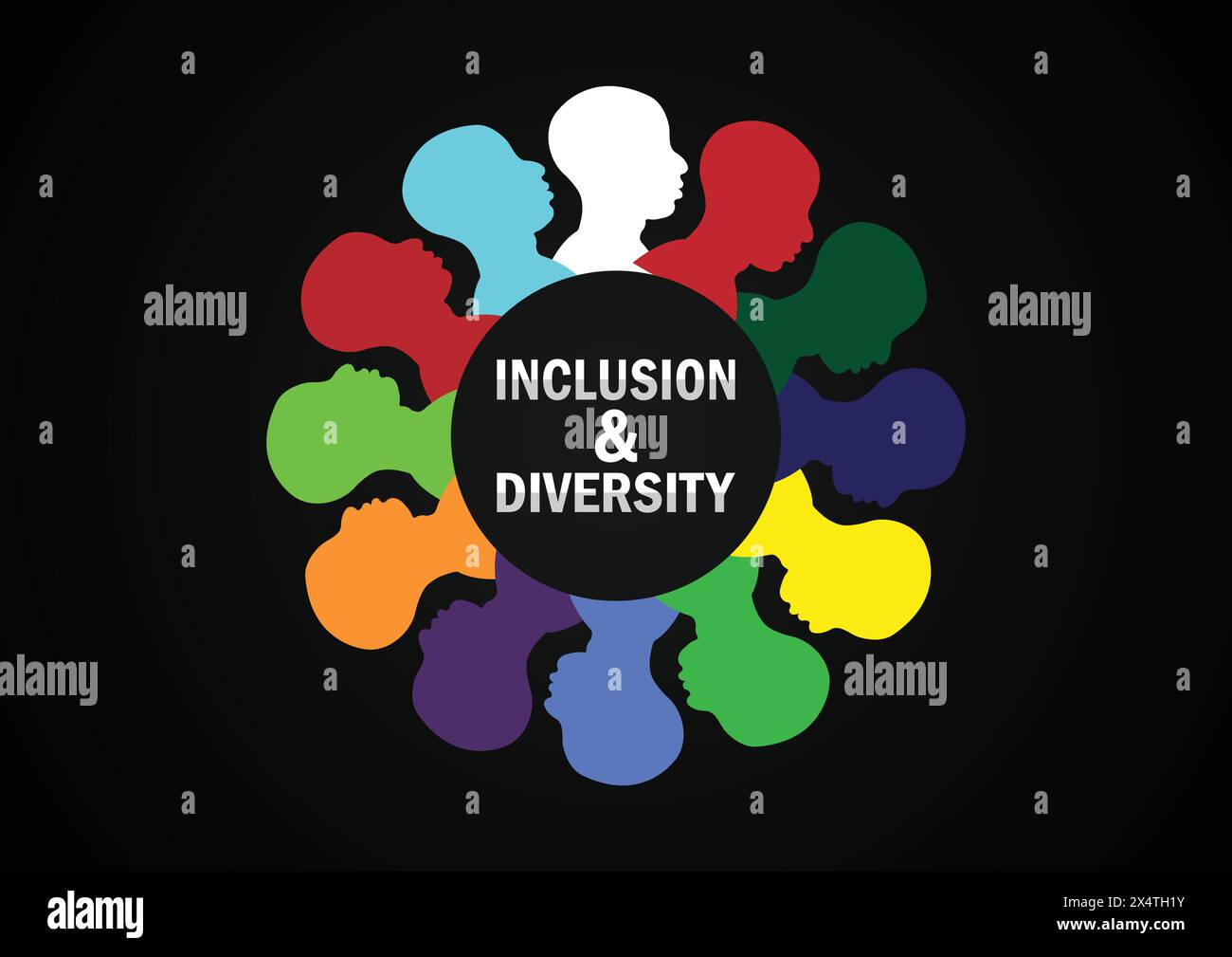 Inclusion and diversity concept. Group of people together. Vector illustration Stock Vector