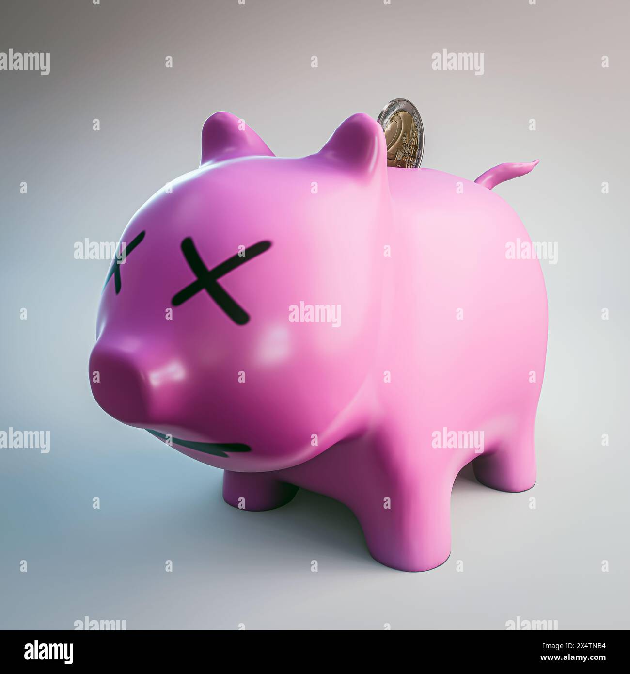 piggy bank isolated on white background 3d illustration Stock Photo - Alamy