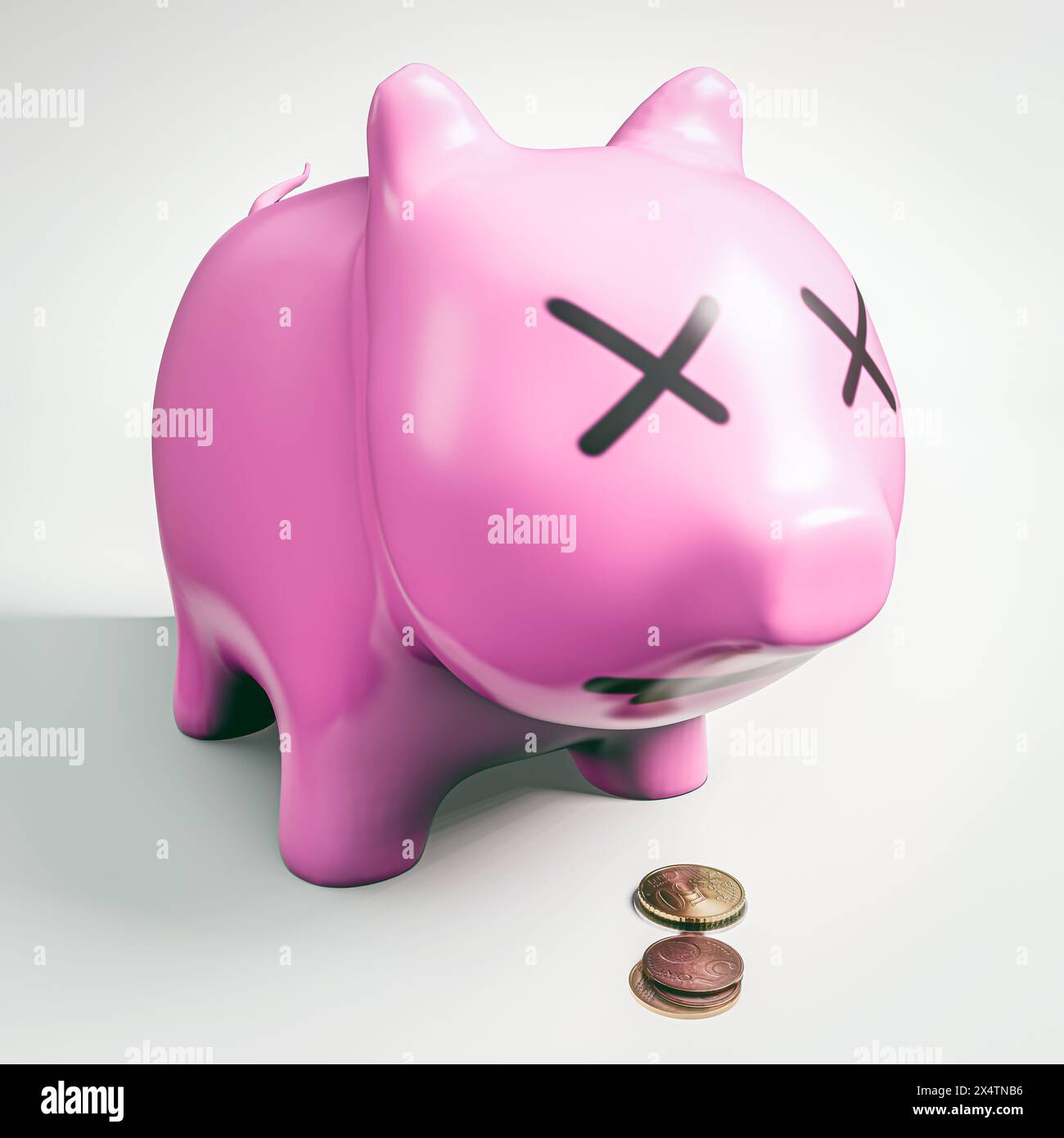 piggy bank isolated on white background 3d illustration Stock Photo - Alamy